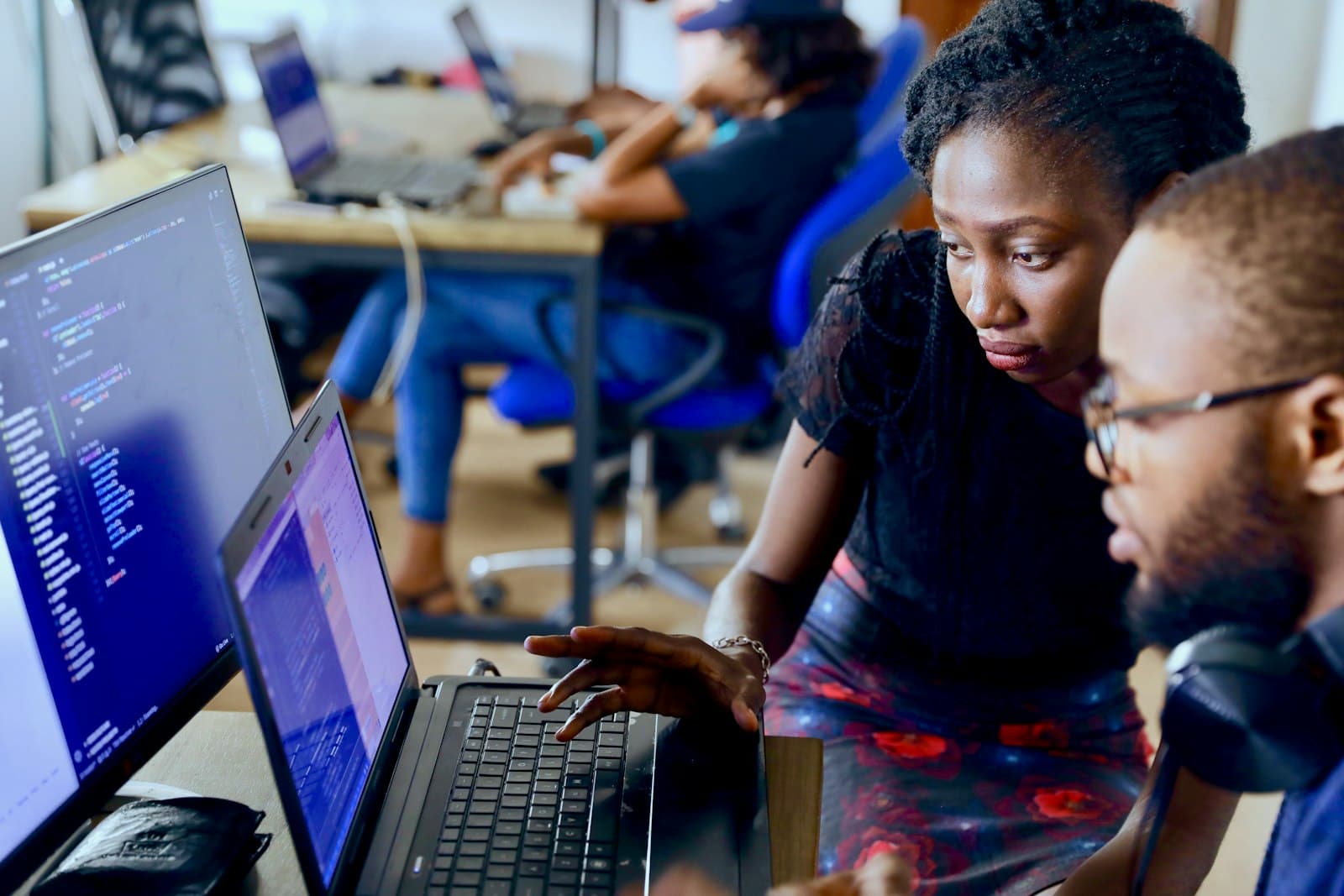 A recruiter reviewing shortlists on a laptop